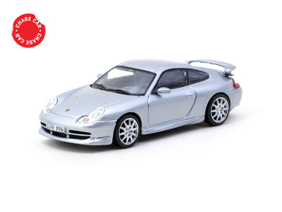 1/64 Porsche 911 GT3 (type 996) Silver - Tarmac Works X iXO Models GLOBAL64