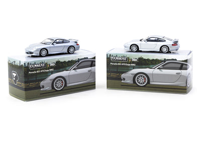 1/64 Porsche 911 GT3 (type 996) Silver - Tarmac Works X iXO Models GLOBAL64