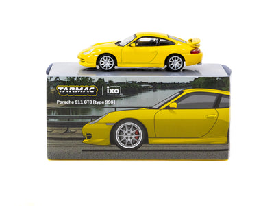 1/64 Porsche 911 GT3 (type 996) Yellow - Tarmac Works X iXO Models GLOBAL64