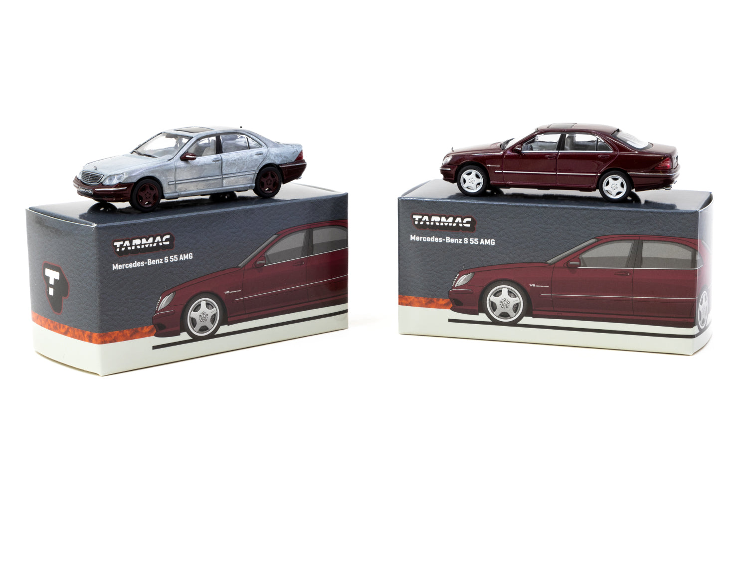 1/64 Mercedes-Benz S 55 AMG Bordeaux Red Metallic -  Tarmac Works GLOBAL64