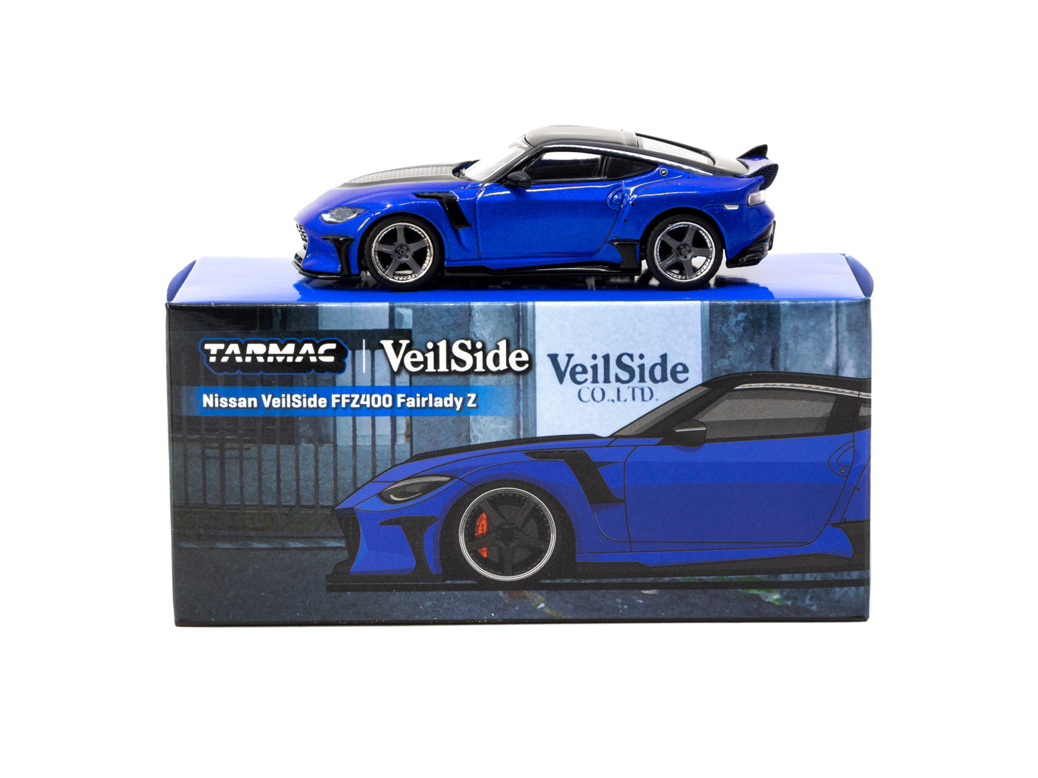 FUSEN-USAGI ミニカー ネイビー/ホワイト 1/64 Nissan VeilSide FFZ400 Fairlady Z Blue - Tarmac Works GLOBAL64