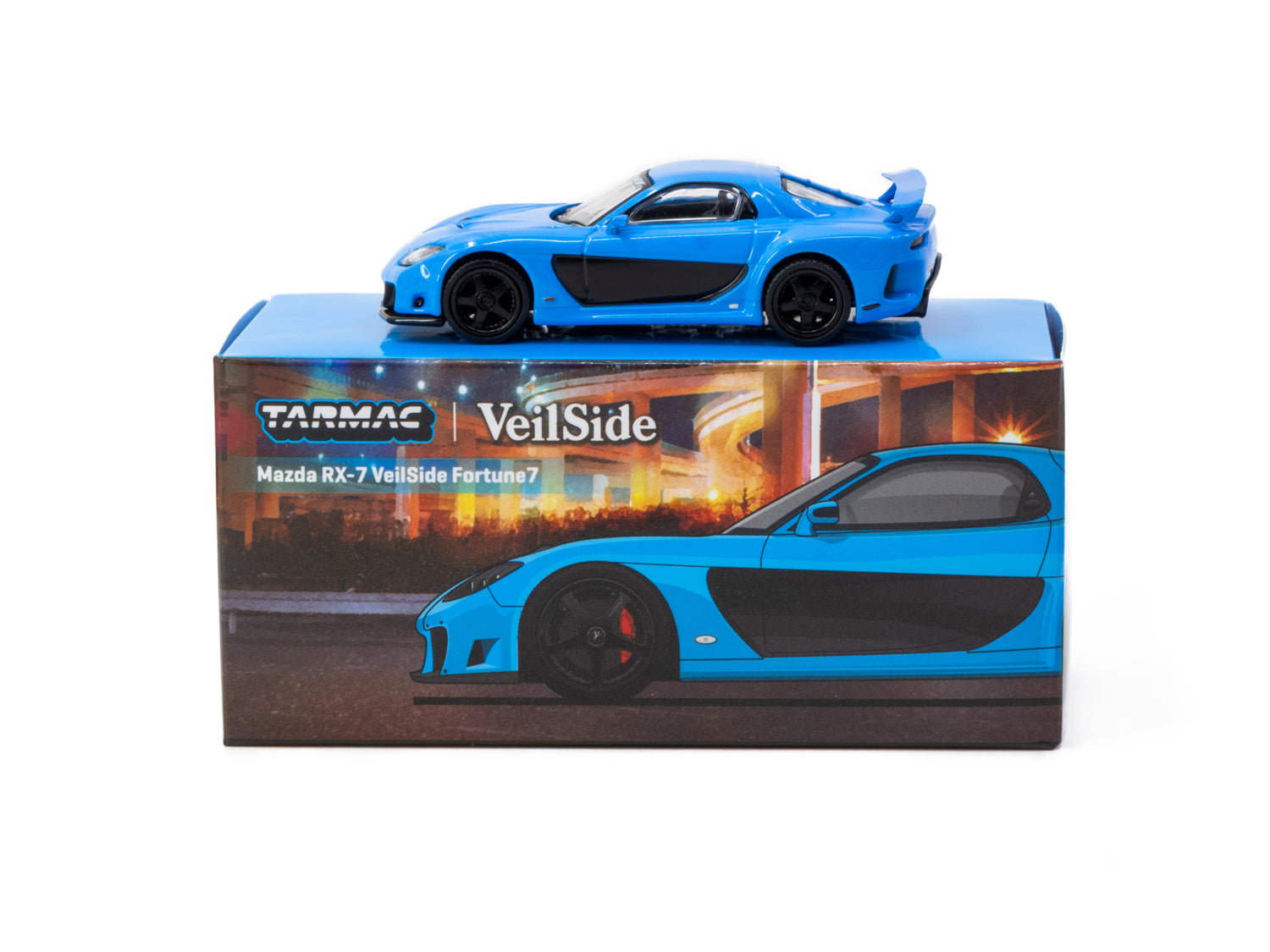 1/64 Mazda RX-7 VeilSide Fortune7 Blue - Tarmac Works GLOBAL64