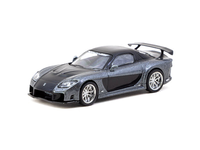 1/64 Mazda RX-7 VeilSide Fortune7 Grey Metallic / Black - Tarmac Works GLOBAL64