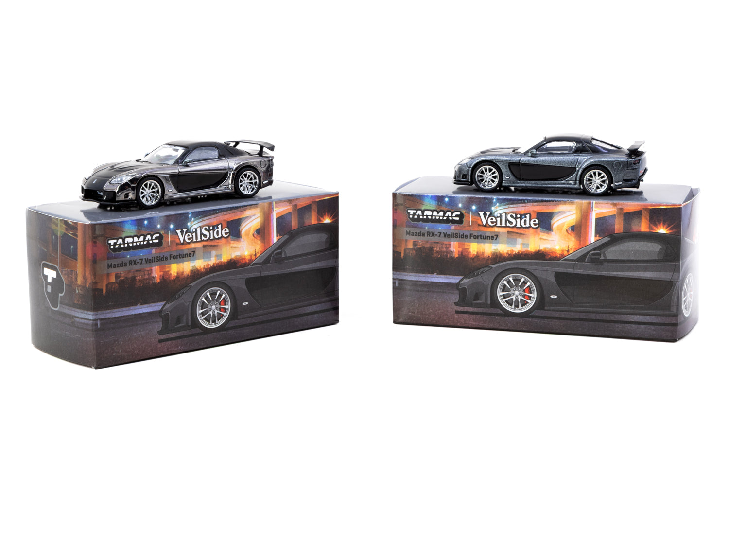 1/64 Mazda RX-7 VeilSide Fortune7 Grey Metallic / Black - Tarmac Works