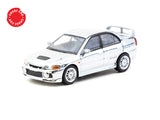 Tarmac Works 1/64 Mitsubishi Lancer GSR Evolution IV Silver with Tarmac Cards - GLOBAL64