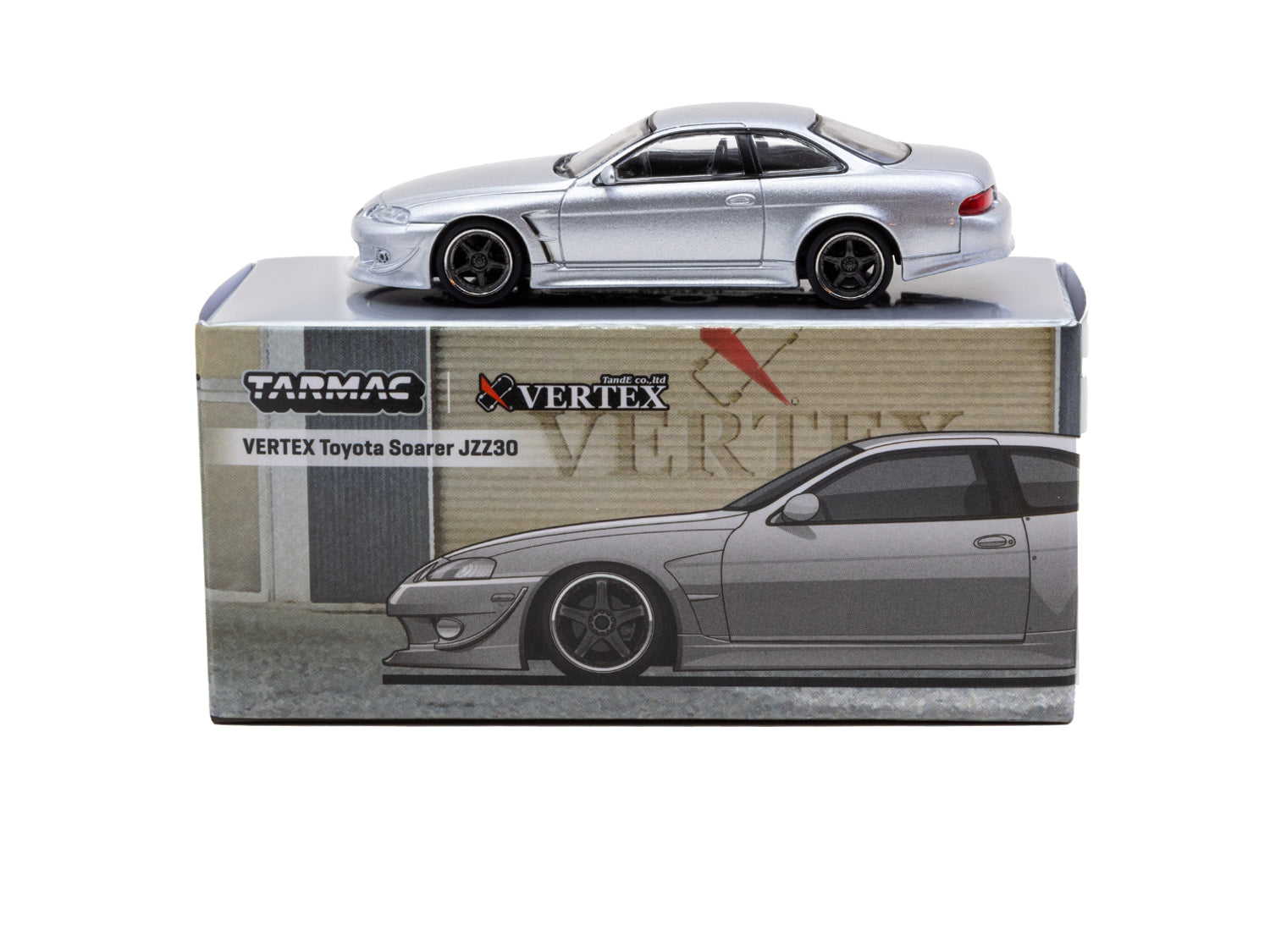 1/64 VERTEX Toyota Soarer JZZ30 Silver Special Edition - Tarmac Works