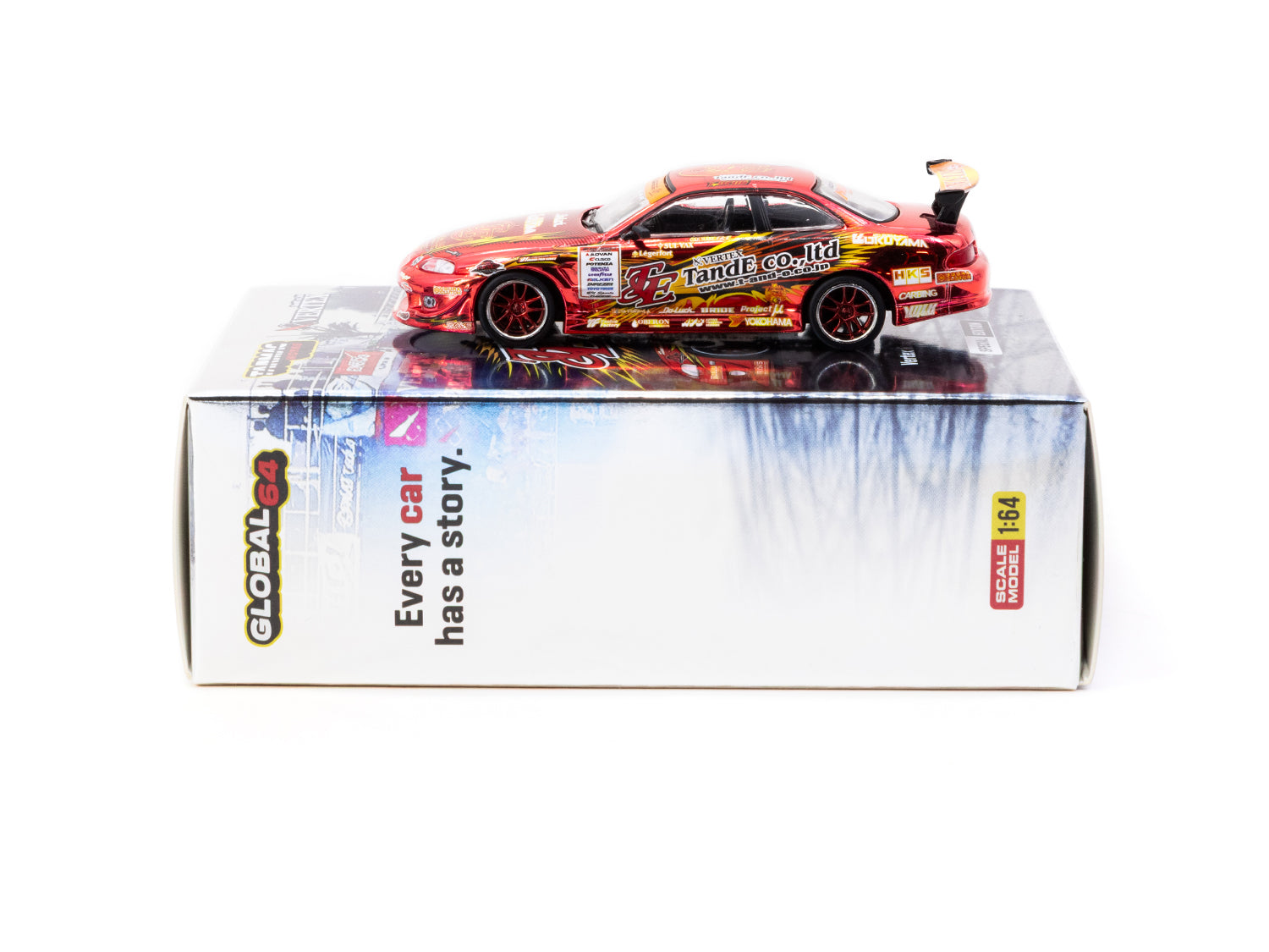ターマックワークス ヴェルテックスリッジ TE3006 ソアラ S15 限定 1/64 VERTEX Ridge TE3006 Soarer Chrome Red - Tokyo Auto Salon 2026