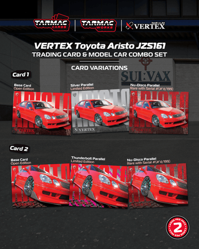 1/64 VERTEX Toyota Aristo JZS161 Red with Tarmac Cards - Tarmac Works GLOBAL64