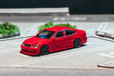 1/64 VERTEX Toyota Aristo JZS161 Red with Tarmac Cards - Tarmac Works GLOBAL64