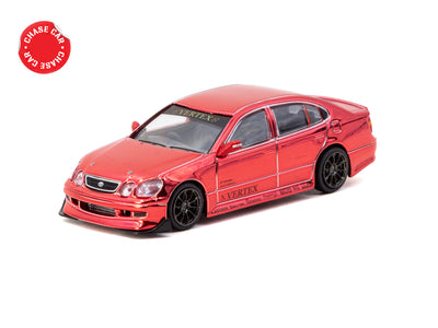 1/64 VERTEX Toyota Aristo JZS161 Red with Tarmac Cards - Tarmac Works GLOBAL64