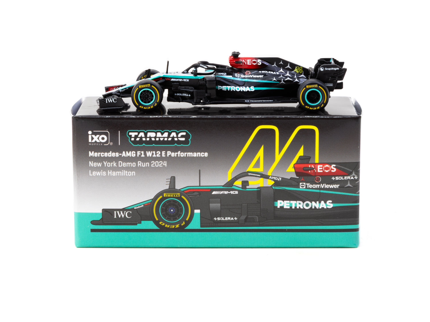 1/64 Mercedes-AMG F1 W12 E Performance New York Demo Run 2024 Lewis Hamilton - Tarmac Works X iXO Models GLOBAL64