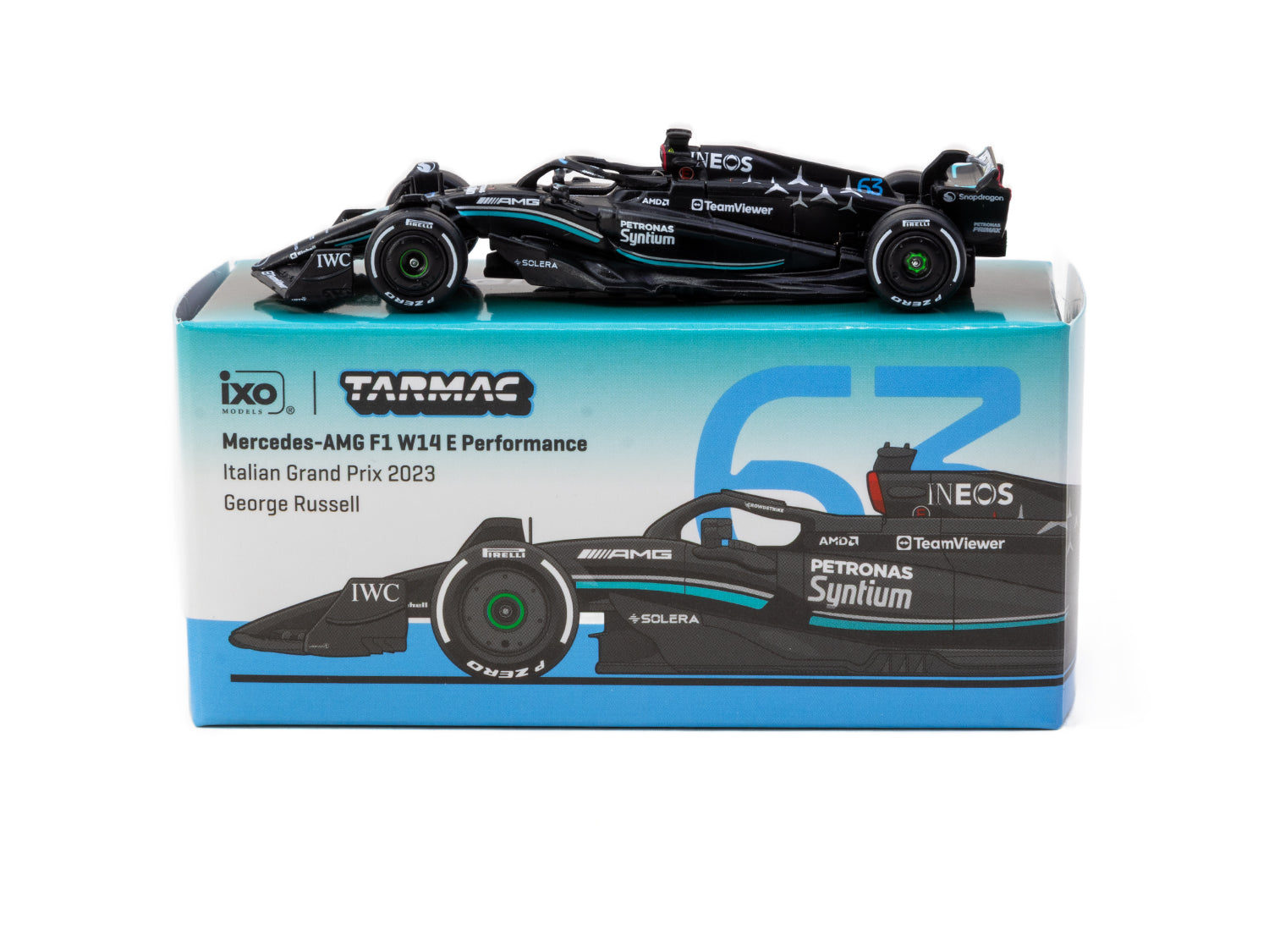 1/64 Mercedes-AMG F1 W14 E Performance Italian Grand Prix 2023 #63 George Russell - Tarmac Works GLOBAL64