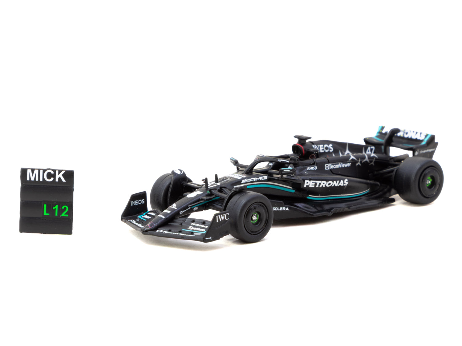 1/64 Mercedes-AMG F1 W14 E Performance Spanish Grand Prix Tyre Testing 2023 #47 Mick Schumacher - Tarmac Works X iXO Models GLOBAL64
