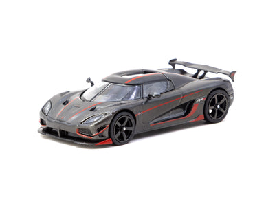 1/64 Koenigsegg Agera RS Black Carbon Fiber / Red Accents - Tarmac Works GLOBAL64