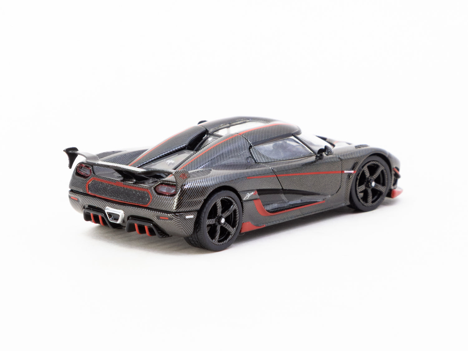 1/64 Koenigsegg Agera RS Black Carbon Fiber / Red Accents - Tarmac Works GLOBAL64