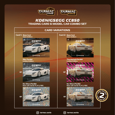 1/64 Koenigsegg CC850 White with Tarmac Cards Combo Set - Tarmac Works GLOBAL64