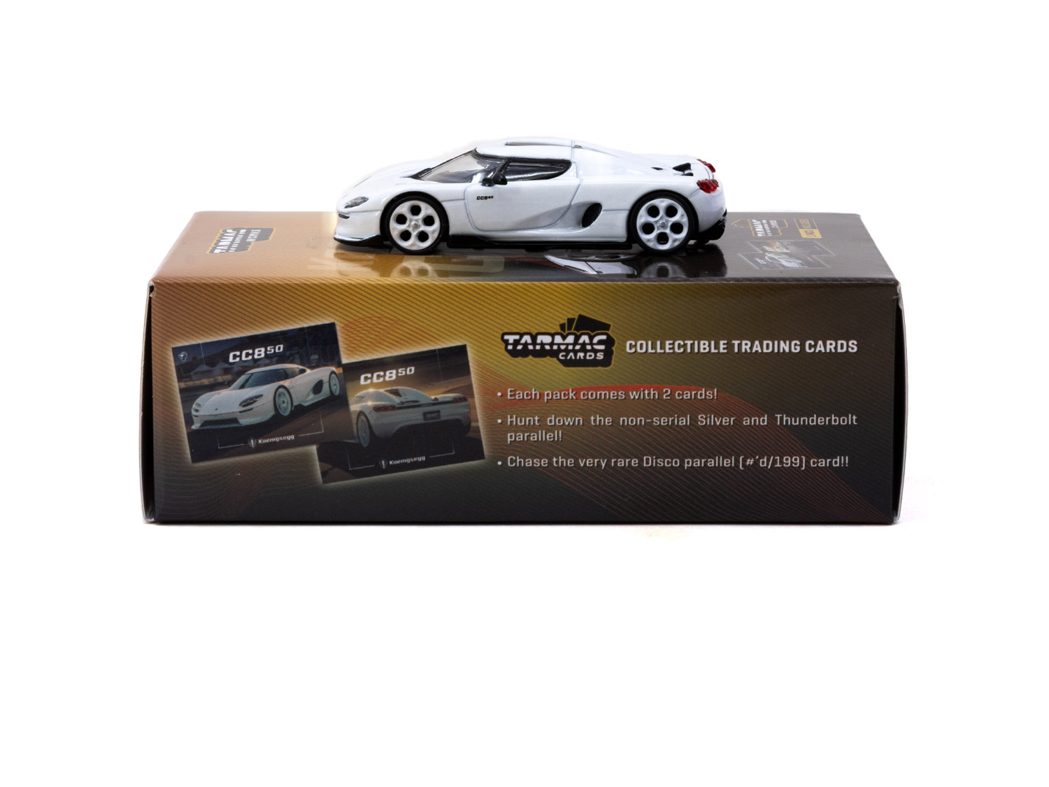 1/64 Koenigsegg CC850 White with Tarmac Cards Combo Set - Tarmac Works GLOBAL64