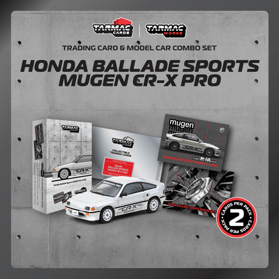 1/64 Honda Ballade Sports MUGEN CR-X Pro Silver with Tarmac Cards Combo Set - GLOBAL64