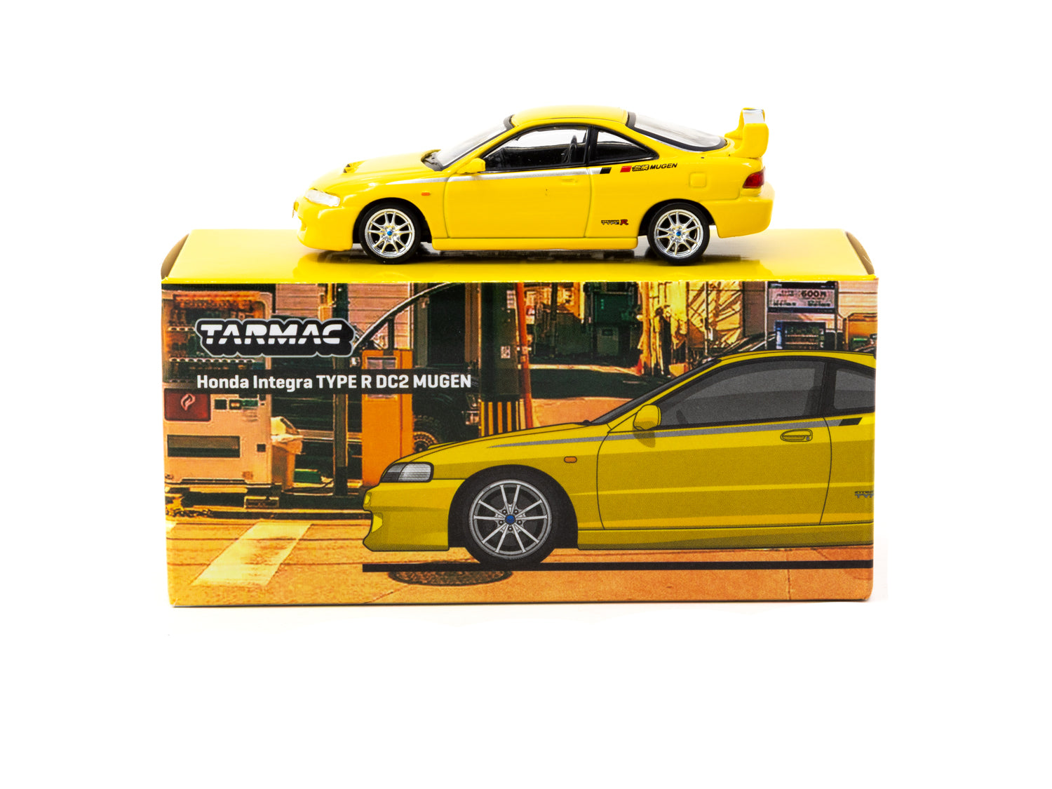 1/64 Honda Integra TYPE R DC2 MUGEN Sunlight Yellow - Tarmac Works GLO