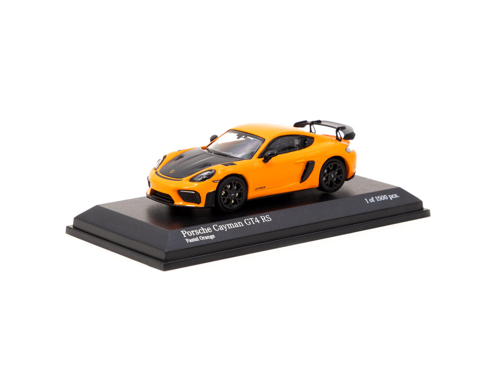 Minichamps X Tarmac Works 1/64 Porsche Cayman GT4 RS Pastel Orange - COLLAB64