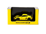 Minichamps X Tarmac Works 1/64 Porsche Cayman GT4 RS Racing Yellow - Hobby Expo China 2023 Special Edition - COLLAB64