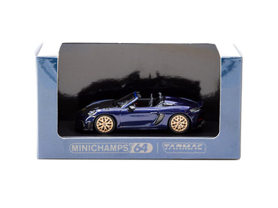 1/64 Porsche 718 Spyder RS Gentian Blue Metallic - Art of Speed Malaysia Special Edition - Minichamps X Tarmac Works COLLAB64