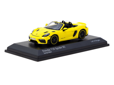 1/64 Porsche 718 Spyder RS Racing Yellow - Tarmac Works X Minichamps COLLAB64