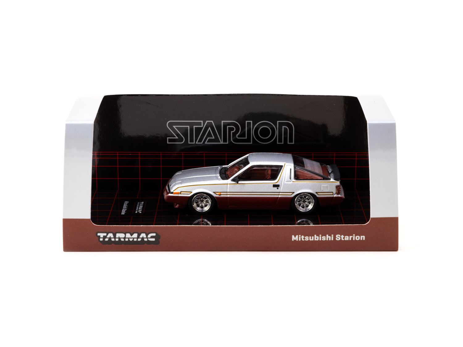 1/64 Mitsubishi Starion Silver / Dark Red - Tarmac Works ROAD64