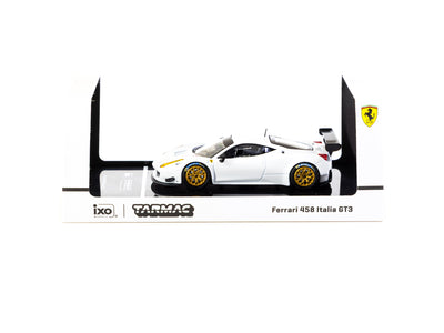 1/64 Ferrari 458 Italia GT3 White - Tarmac Works X iXO Models ROAD64