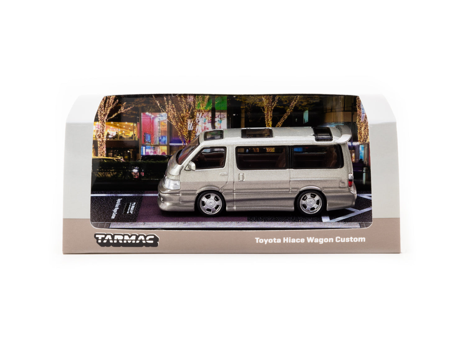 1/64 Toyota Hiace Wagon Custom Silver/Brown - Tarmac Works  ROAD64