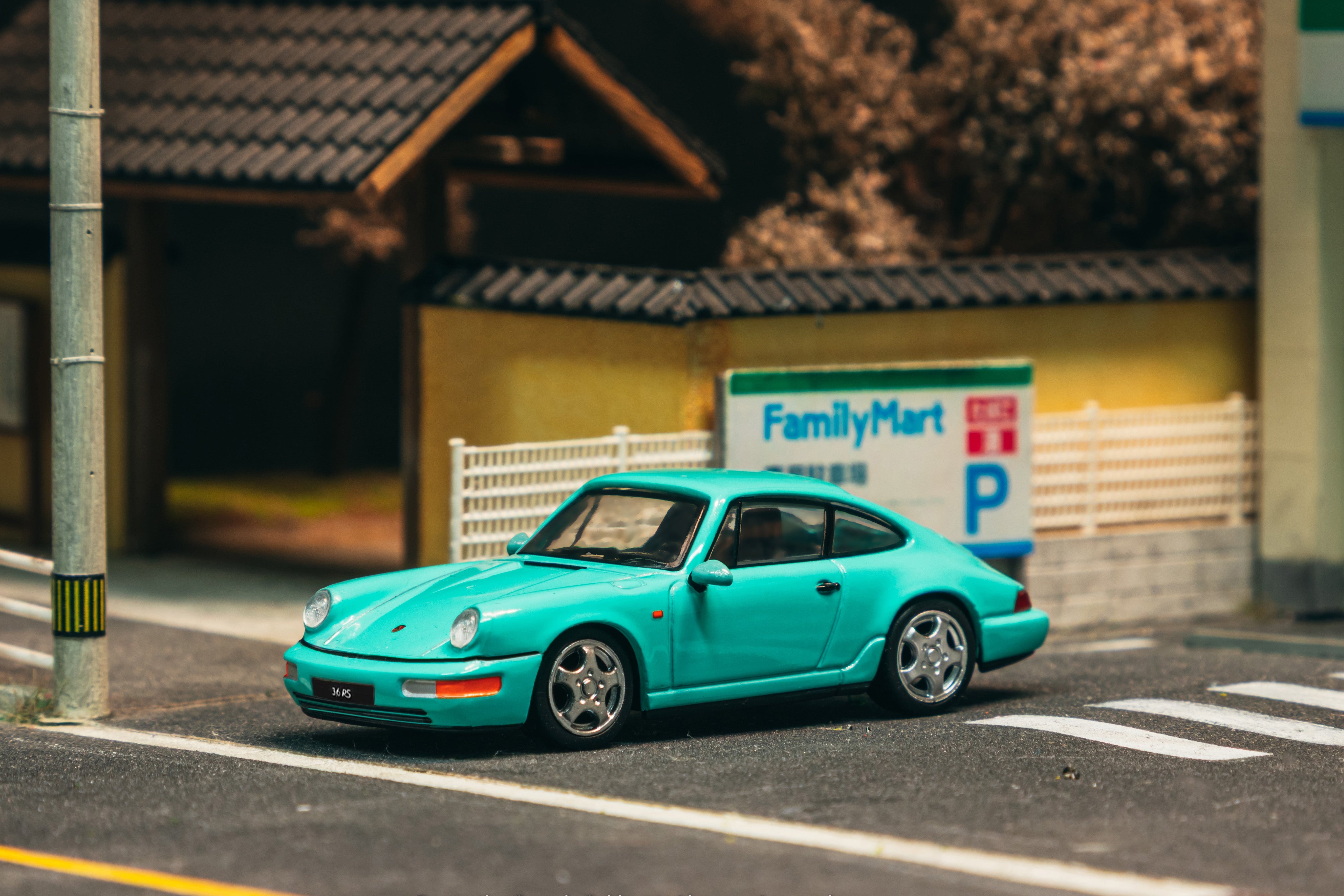 1/64 Porsche 911 Carrera RS (964) Mint Green - Schuco x Tarmac Works C