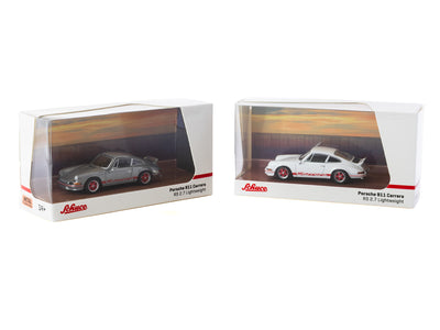 1/64 Porsche 911 Carrera RS 2.7 Lightweight White/Red - COLLAB64 Schuco x Tarmac Works