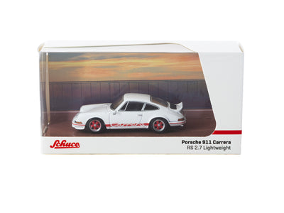 1/64 Porsche 911 Carrera RS 2.7 Lightweight White/Red - COLLAB64 Schuco x Tarmac Works