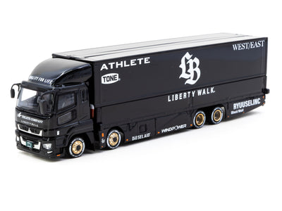 1/64 Liberty Walk Mitsubishi Fuso Super Great LB- TRUCKS Black - Tarmac Works TRUCK64