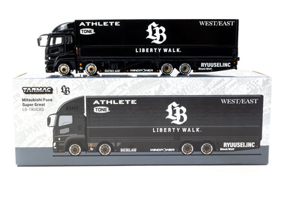 1/64 Liberty Walk Mitsubishi Fuso Super Great LB- TRUCKS Black - Tarmac Works TRUCK64