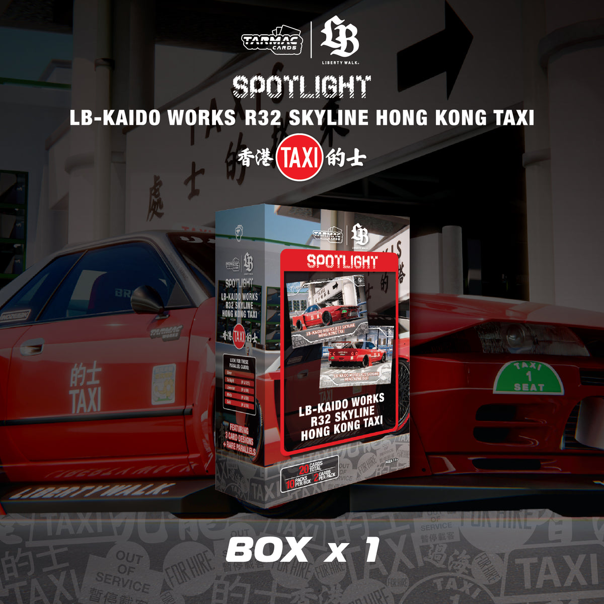 Spotlight - LB-KAIDO WORKS R32 Skyline Hong Kong Taxi (Box) - Tarmac Cards