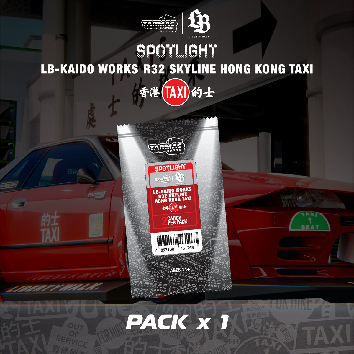 Spotlight - LB-KAIDO WORKS R32 Skyline Hong Kong Taxi (Pack) - Tarmac Cards