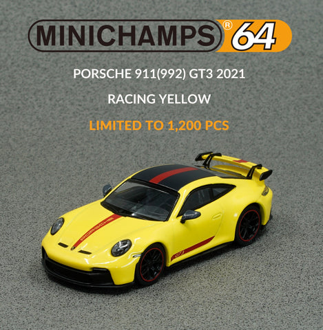 Minichamps 1/64 Porsche 911 (992) GT3 Racing Yellow