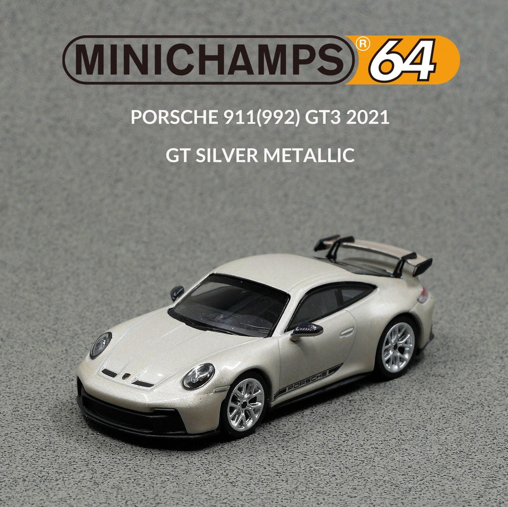 Minichamps 1/64 Porsche 911 (992) GT3 GT Silver Metallic
