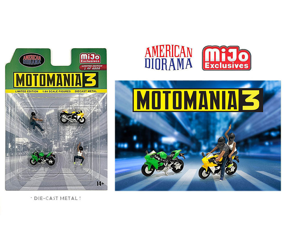 American Diorama 1/64 Figures Set - Motomania 3, - MIJO Exclusives