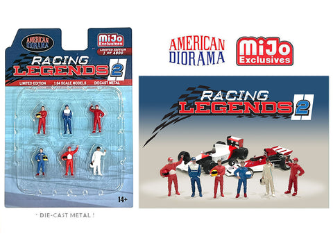 American Diorama 1/64 Figures Set - Racing Legends 2 - MIJO Exclusives