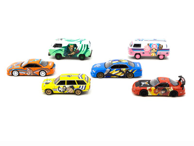 Model Car Collection VOL.1 - 6 Cars Set with Volkswagen Type II (T2) Panel Van Special Edition - Tarmac Works x One Piece COLLAB64