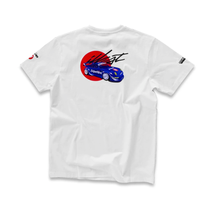 Collab T-Shirt - RWB 993 SuperNine - White - Tarmac Works x illest