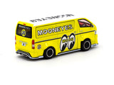 Tarmac Works 1/64 Toyota Hiace Widebody - Mooneyes Yellow with Tarmac Works X Leen Customs Lapel Pin - COLLAB64