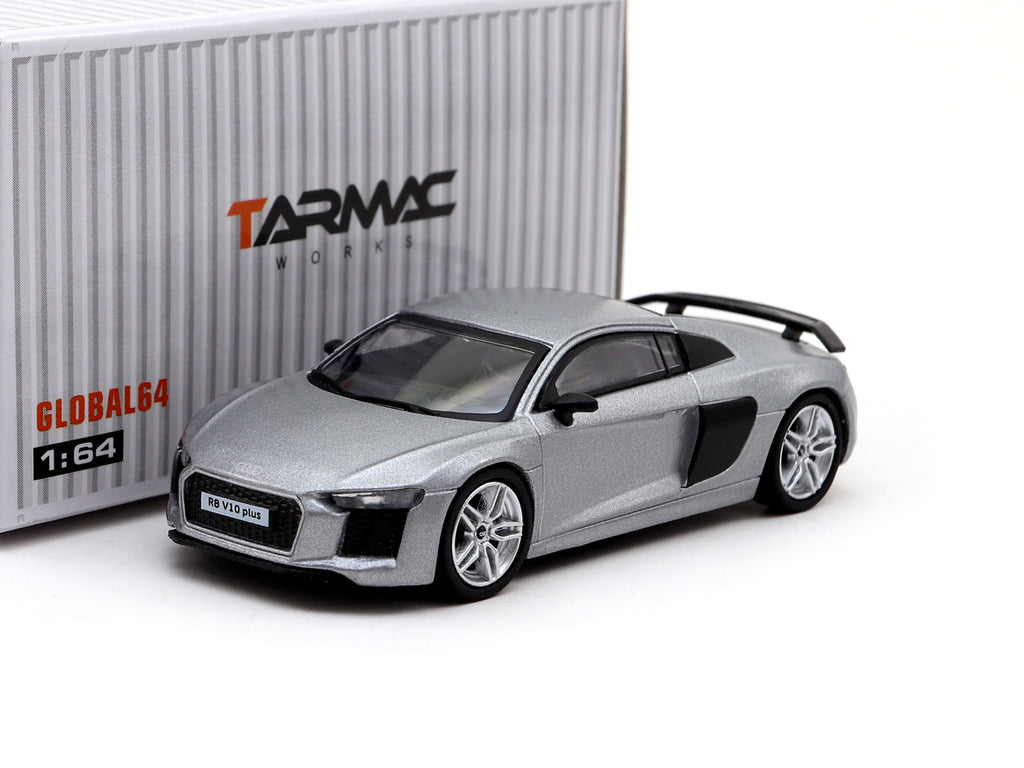 Tarmac Works GLOBAL64 1/64 Audi R8 V10 Plus Matt Silver - GLOBAL64