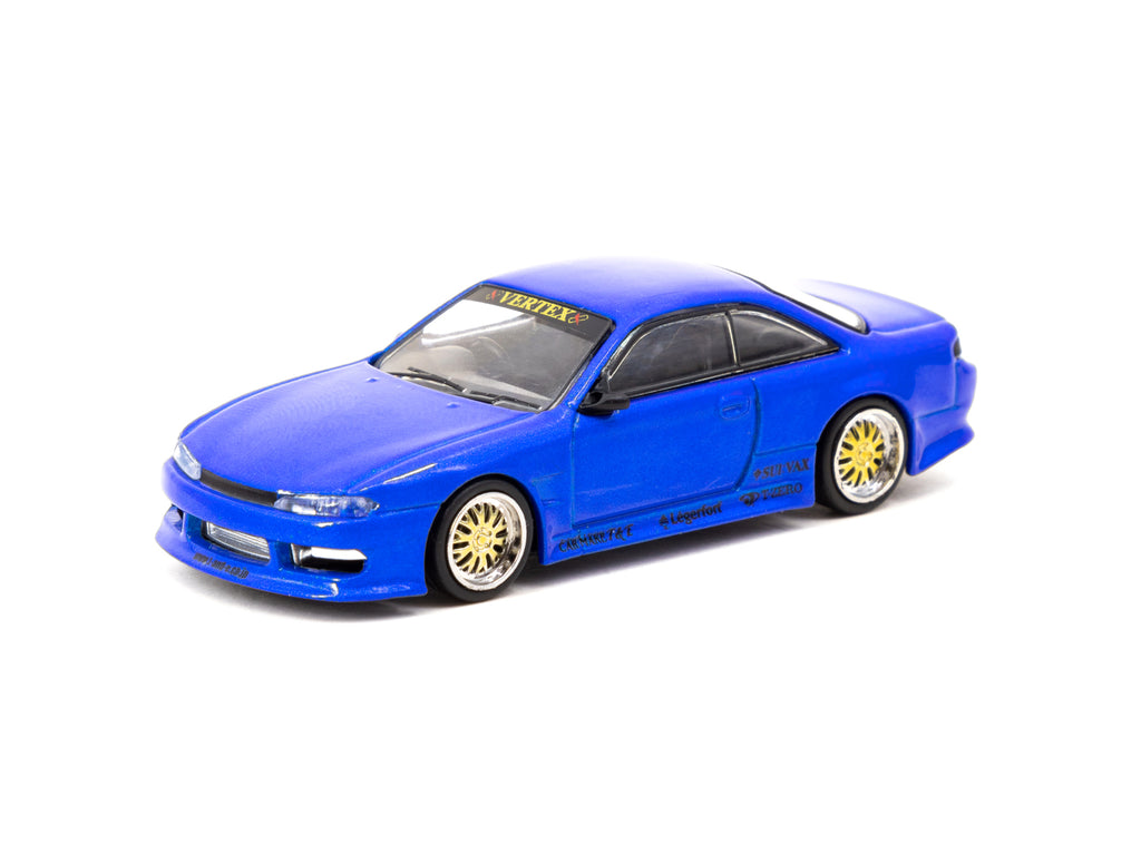 Tarmac Works 1/64 VERTEX Nissan Silvia S14 Blue Metallic - GLOBAL64