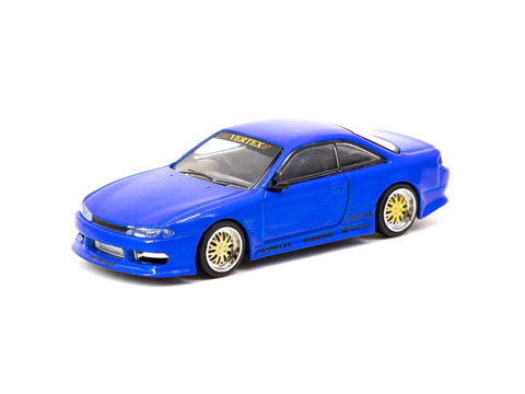 Tarmac Works 1/64 VERTEX Nissan Silvia S14 Blue Metallic - GLOBAL64