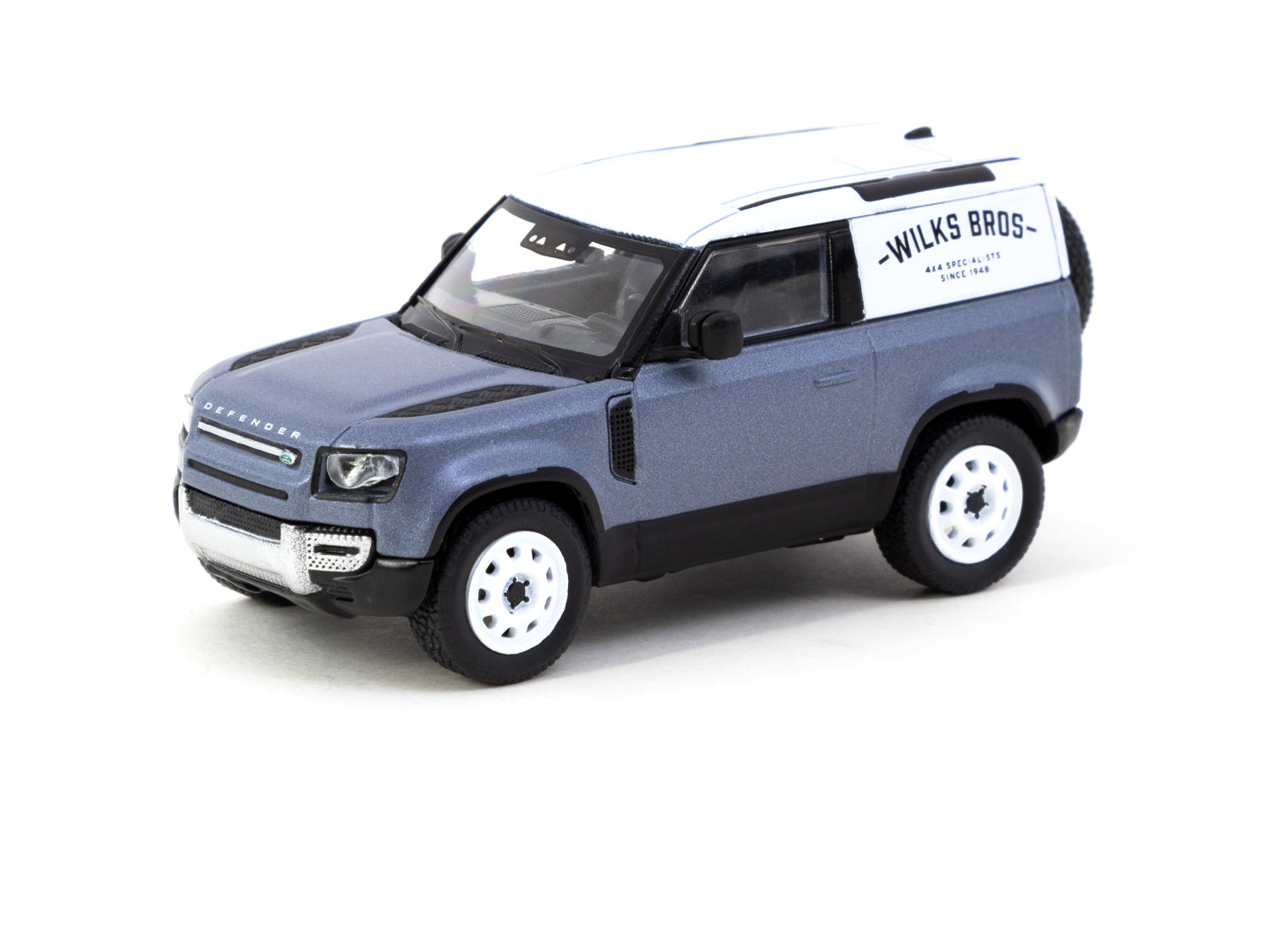 1/64 Land Rover Defender 90  Matt Blue Grey - Tarmac Works GLOBAL64
