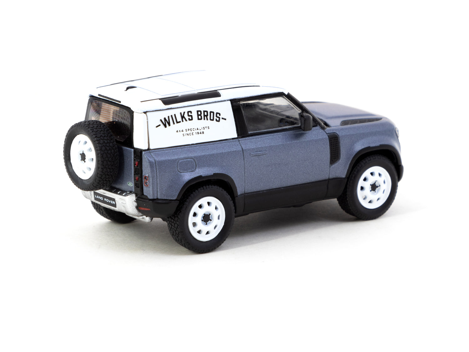 1/64 Land Rover Defender 90  Matt Blue Grey - Tarmac Works GLOBAL64