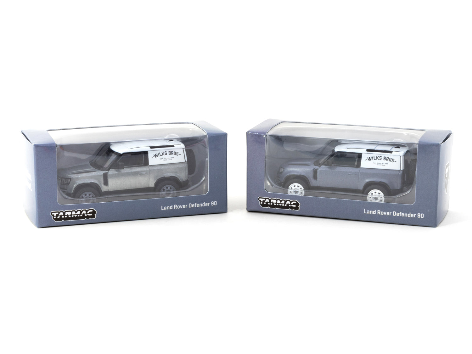 1/64 Land Rover Defender 90 Matt Blue Grey - Tarmac Works GLOBAL64
